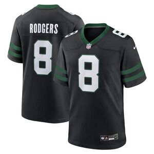 Aaron Rodgers Jets Jersey #8 Black Green NFL Football Fan Apparel‎ L NWT
